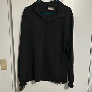 Grand slam performance men’s large black button up long sleeve polo